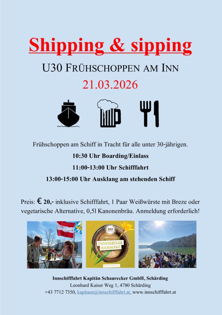 Einladung zum Frühschoppen an Bord am 21.03.2026 am 10:30Uhr