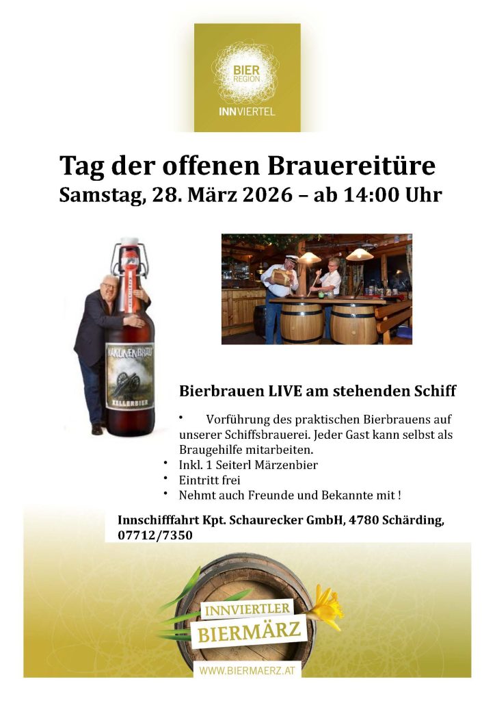 Tag der offenen Brauereitür Samstag, 28.März 2026 ab 14 Uhr
